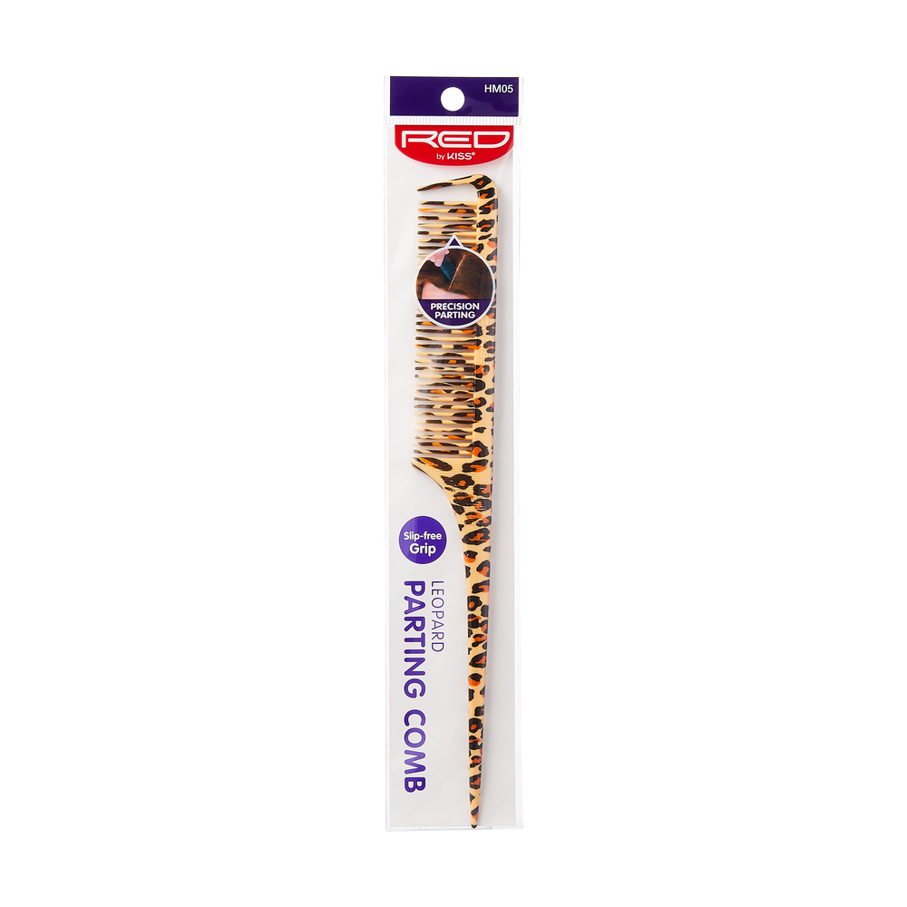 Leopard Parting Rat Tail Comb