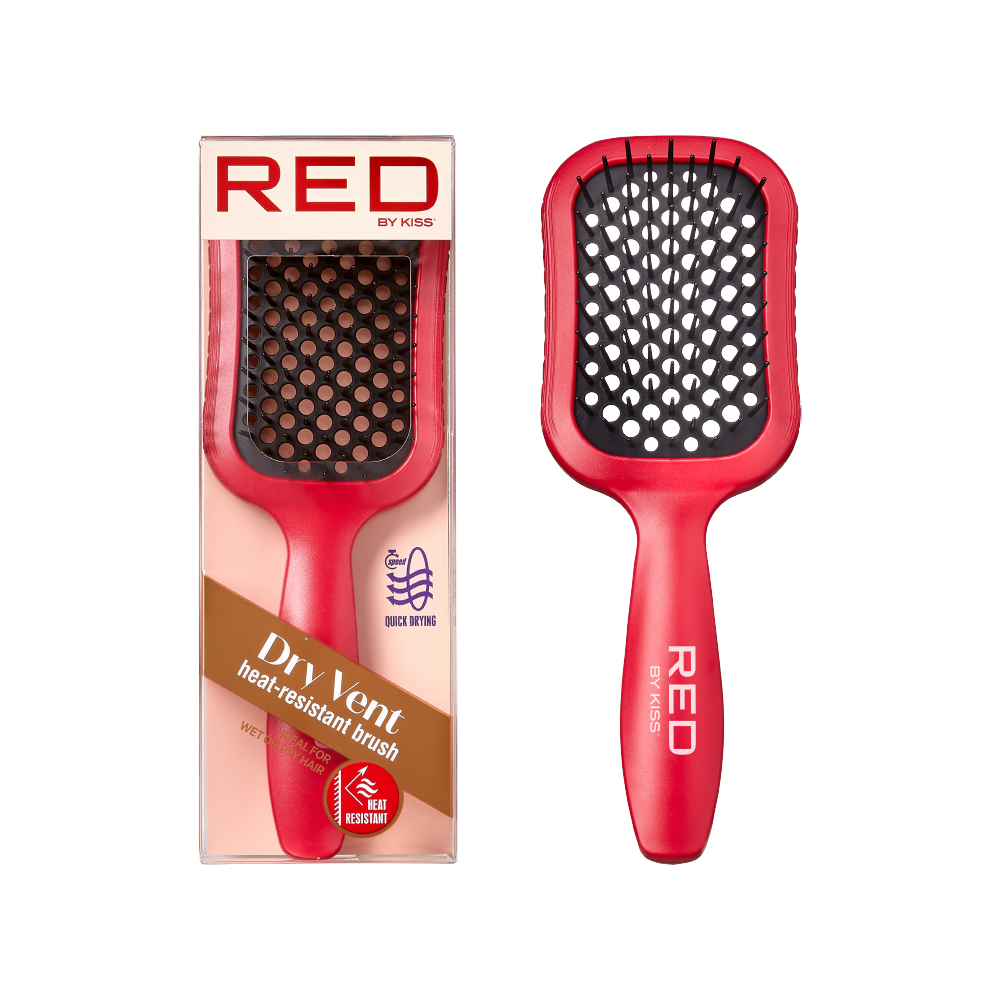 Wet & Dry Vent Heat-Resistant Brush - Red