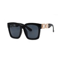 Gold Chain Detail Oversized Classic Square Sunglasses #15