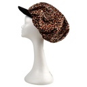 XL Satin Visor Bonnet - Leopard