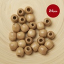 Jumbo Wood Hair Beads (24pcs)