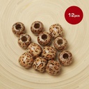Jumbo Leopard Pattern Wood Hair Beads (12pcs)