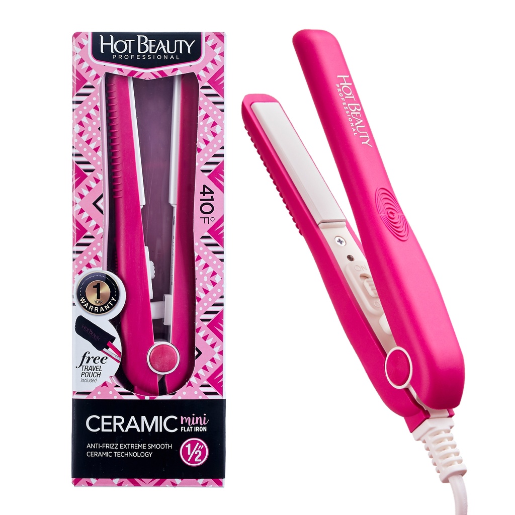 1/2" Ceramic Mini Travel Flat Iron Pink