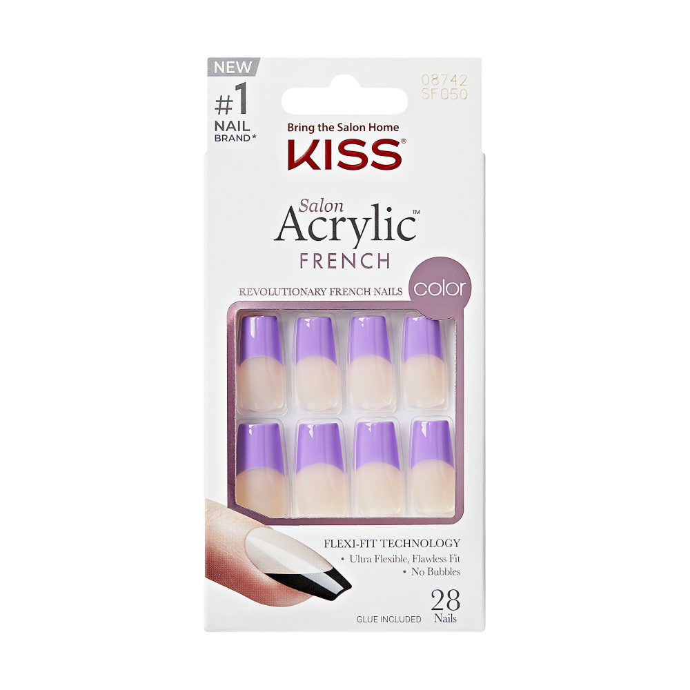 Salon Acrylic French Nails  - Flames