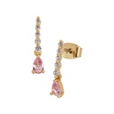 18K Gold Plated Cubic Zirconia Pink Drop Earrings