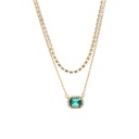 14K Gold Plated Stone Layered Necklace