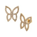 18K Gold Plated Cubic Zirconia Butterfly Earrings