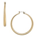 Gold / Silver Plated Hollow Diamond Cut Hoop Earrings