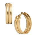 Gold Double Row Reed Hoop Earrings