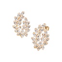 18K Gold Plated Cubic Zirconia Bay Leaves Earrings