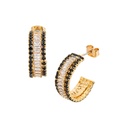 18K Gold Plated Cubic Zirconia Mini Half Hoop Stud Earrings