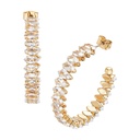 18K Gold Plated Cubic Zirconia Horse Eye Stone Half Hoop Earrings