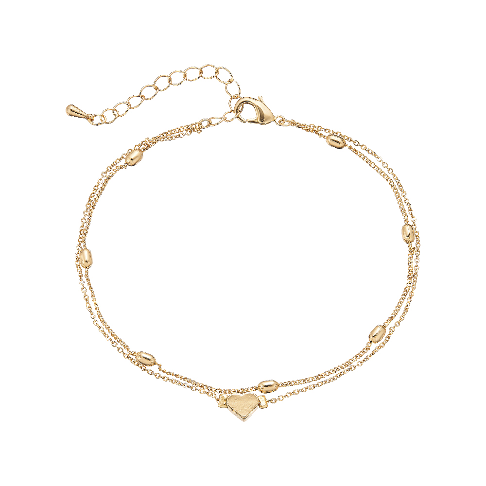 14K Gold Plated Heart Anklet