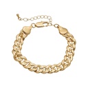 14K Gold Plated Textured Curb Chain Bracelet