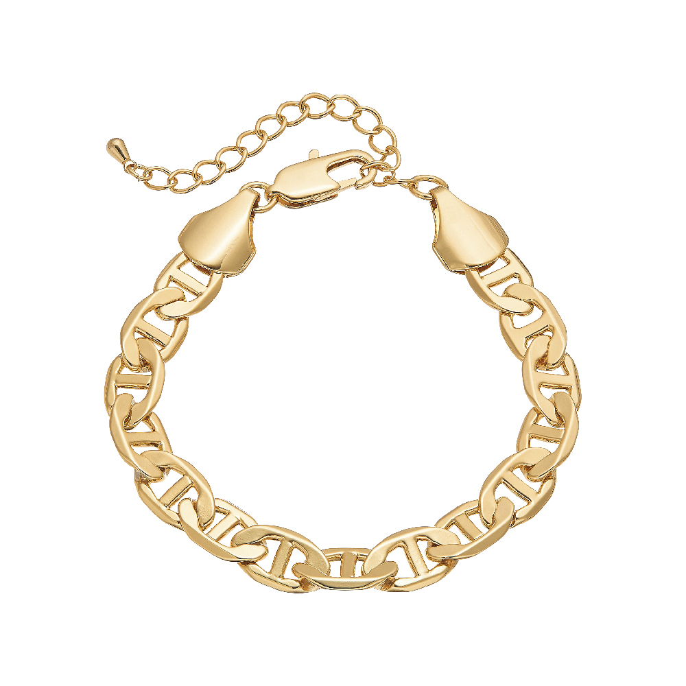 14K Gold Plated Anchor Chain Bracelet