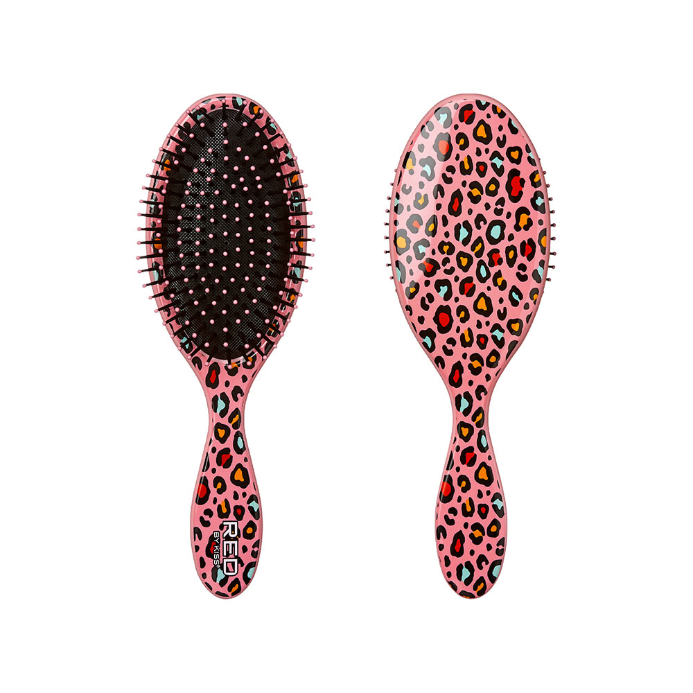 Oval Designed Brush - Pink Leopard