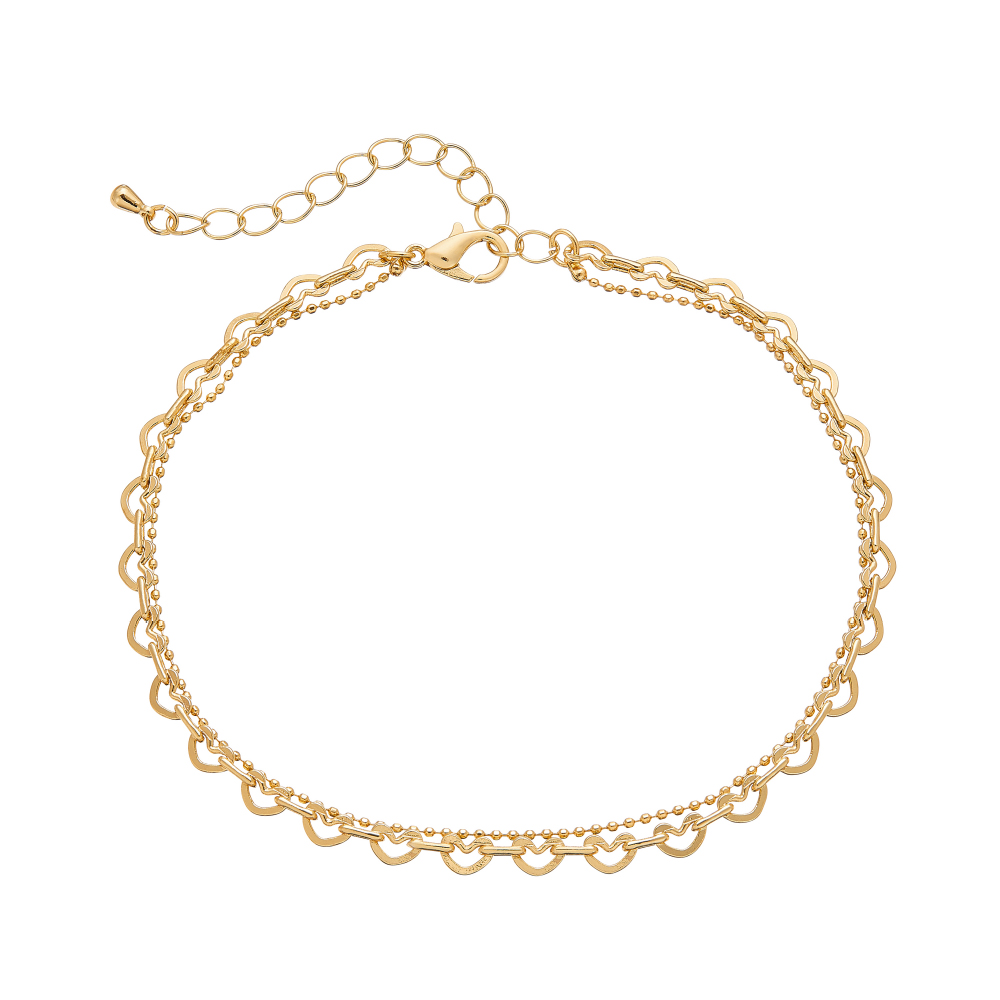 14K Gold Plated Heart Chain Anklet