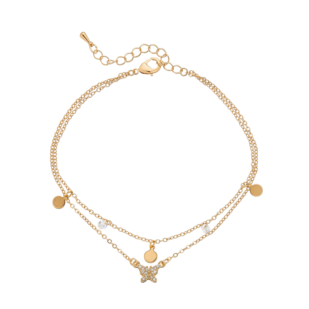 14K Gold Plated Butterfly Anklet