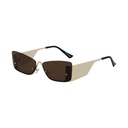 Semi-Rimless Rectangular Tinted Sunglasses #59