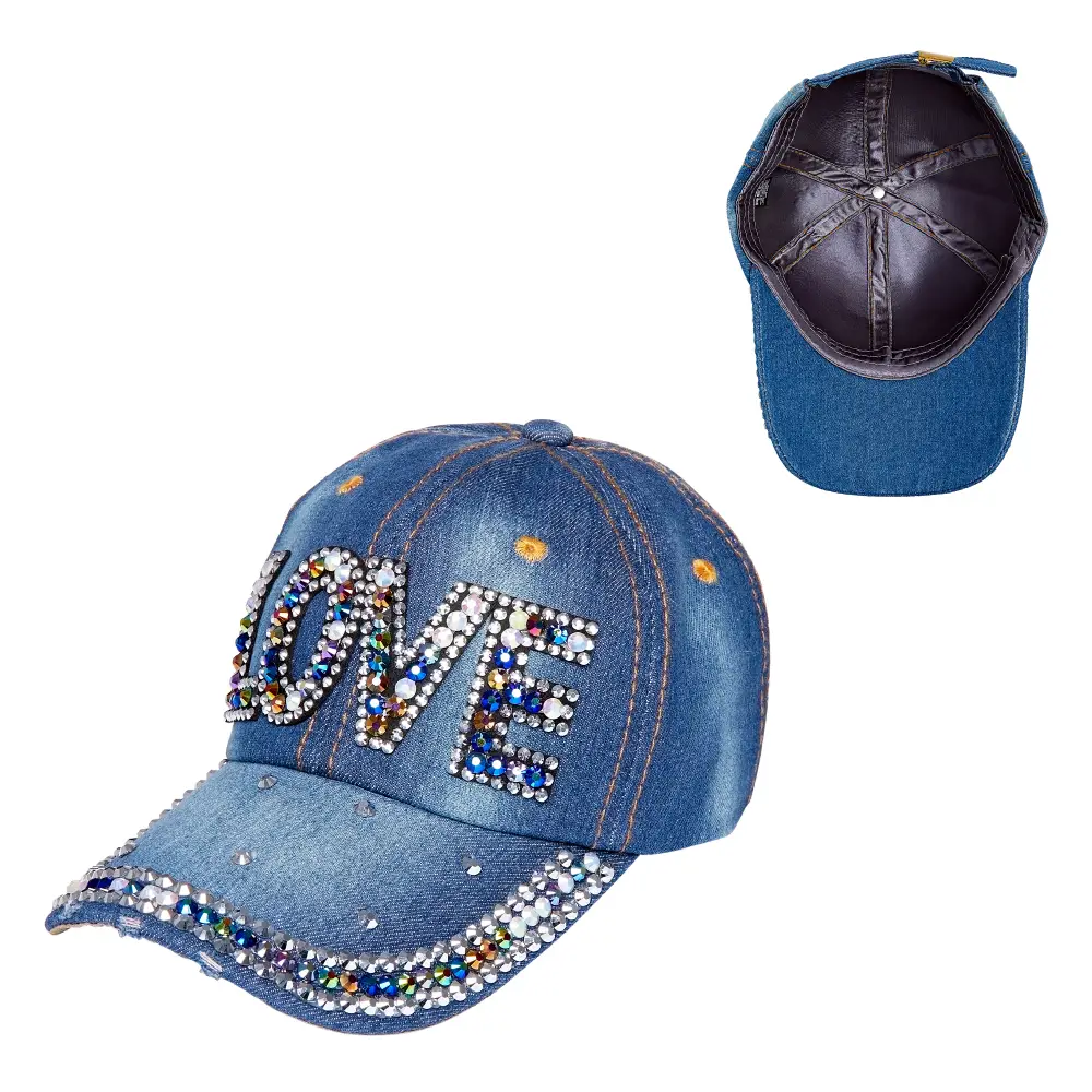 Adjustable Satin Lined Studded Baseball Cap