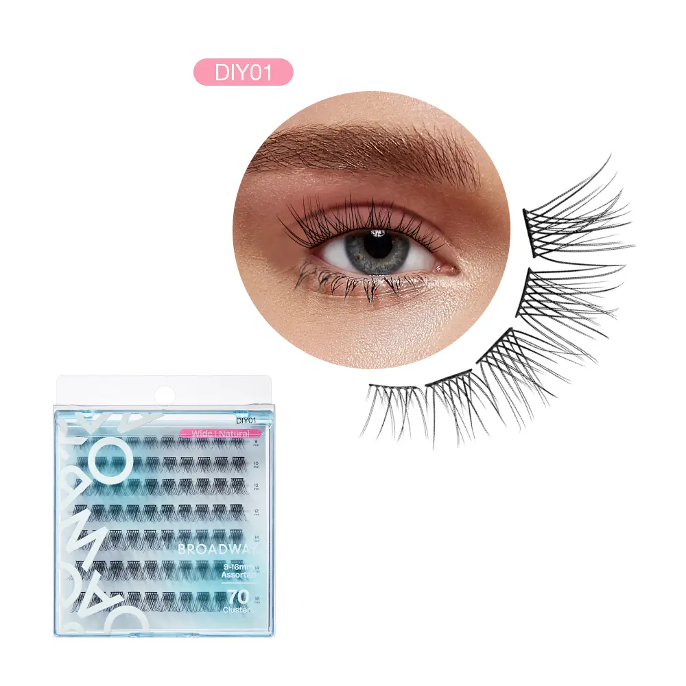 Natural DIY Cluster Lashes – Customizable Lash Extensions (70-140pcs)