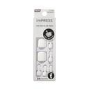 KISS imPRESS No Glue Pedi – French Tip Press-On Toenails 30pcs