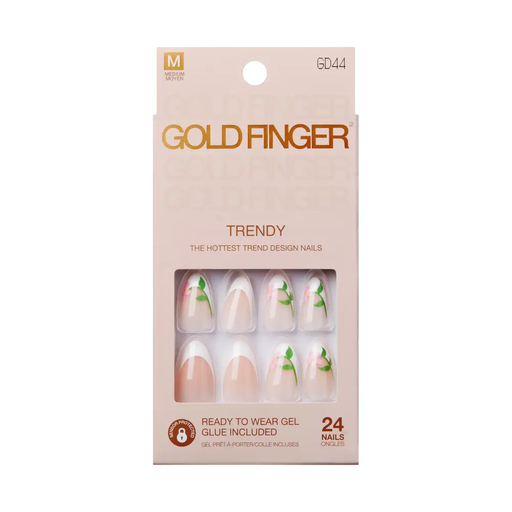 Trendy Press On Nails Kit with 24pcs Fashionable Fake Nails