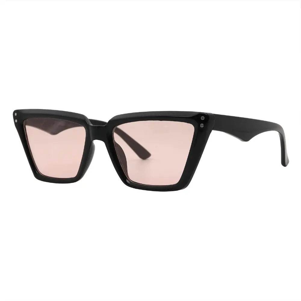 Oversized Black Cat Eye Sunglasses with Gradient Pink UV400 Lenses – Trendy Street Style Shades #09
