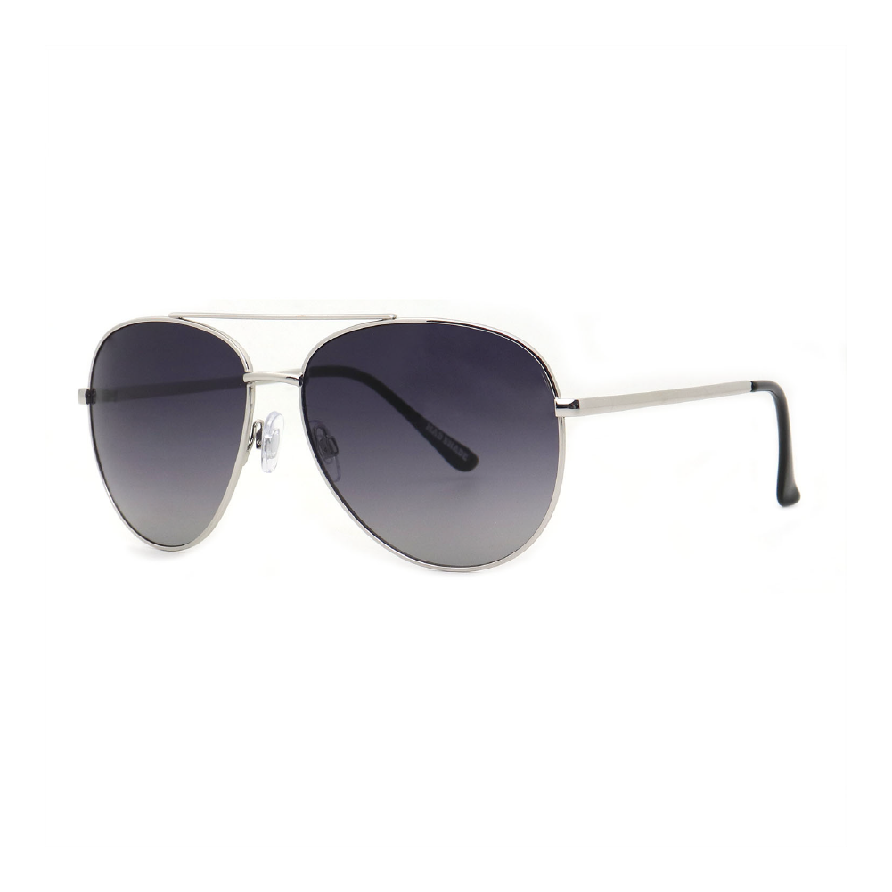 Bold Silver Aviator Frame with Gradient UV400 Lens – Lightweight Retro Sunglasses for Men #02