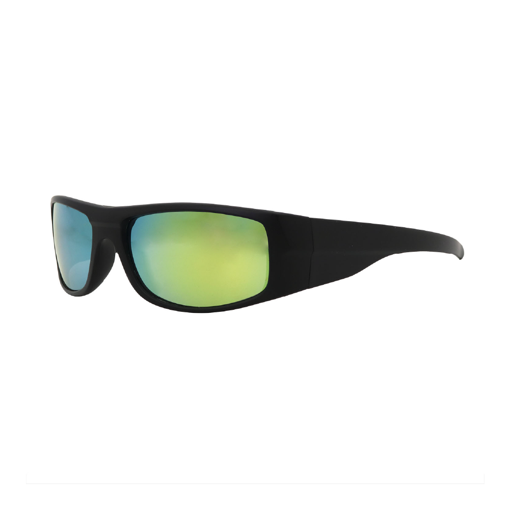 Bold Wraparound Black Frame with Green Mirrored UV400 Lens – Sport Performance Sunglasses for Men #14