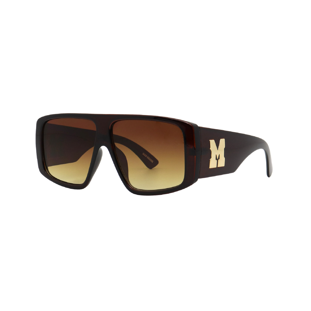 Bold Brown Flat Top Mob Frame Sunglasses with Brown UV400 Lens #33