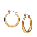 Gold Textured Classic Hoop Pincatch Earrings 25mm