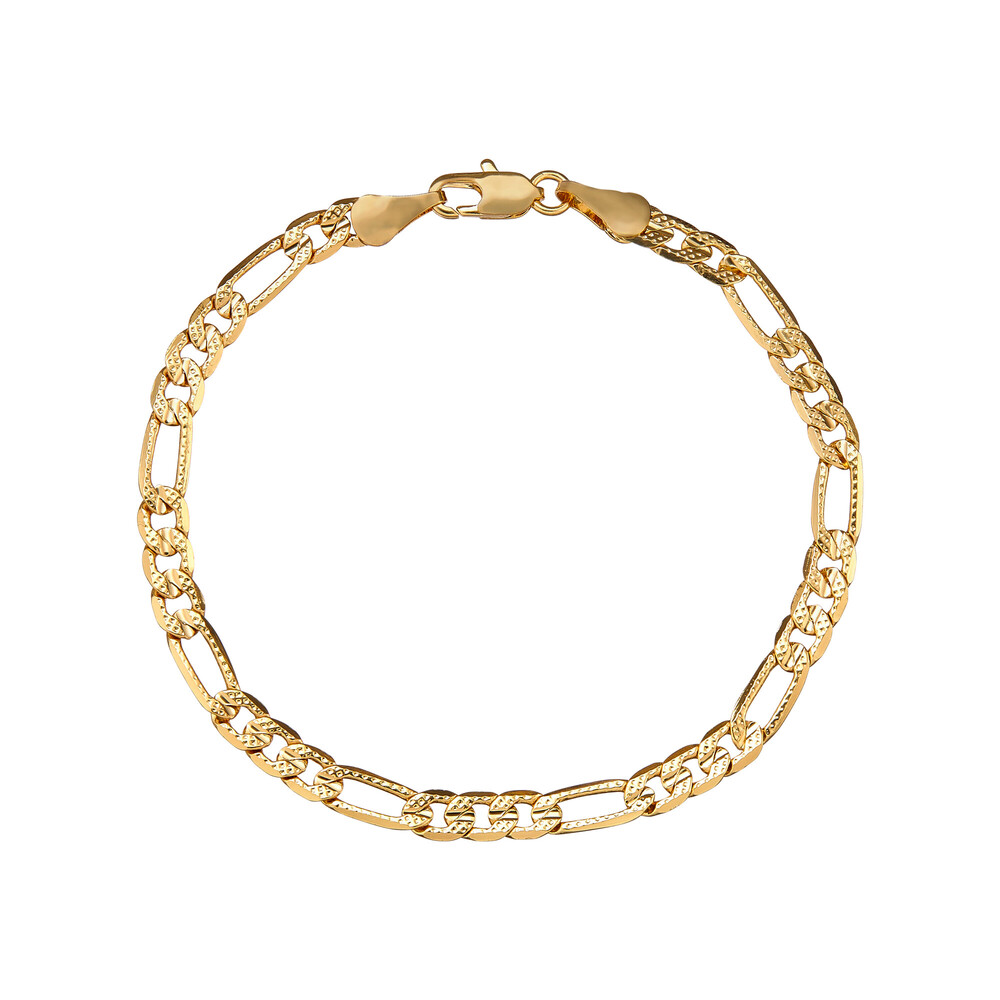14K Gold Plated Figaro Chain Bracelet